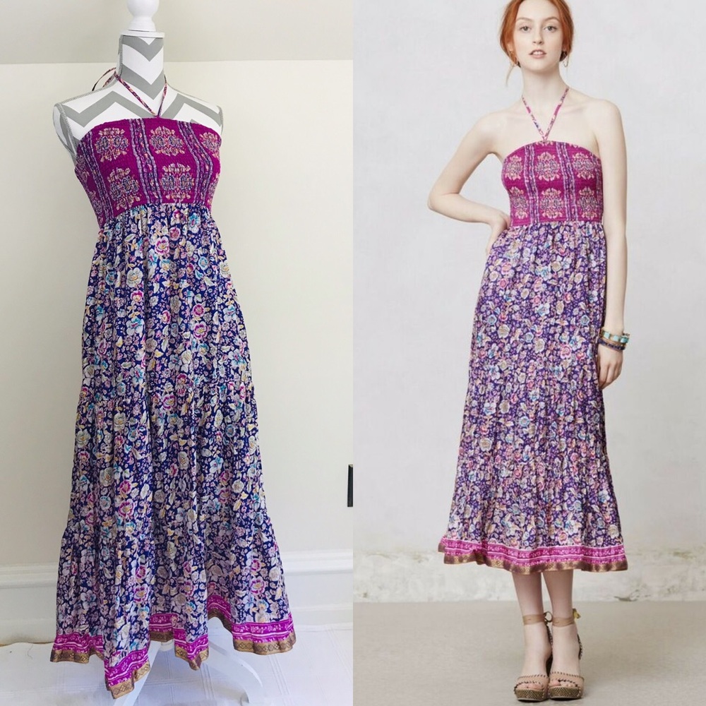Maeve Anthropologie Daleka Silk Midi Dress
